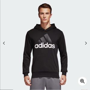 New men’s adidas black essential linear hoodie M